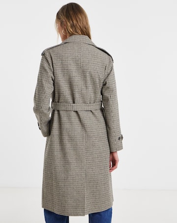 Houndstooth Check Trench Coat