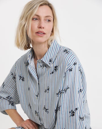 Printed Linen Mix Half Sleeve Shirt