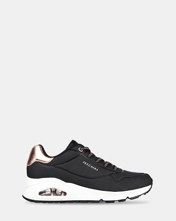 Skechers White Uno Shimmer Away Trainers - Wide Fit (E)