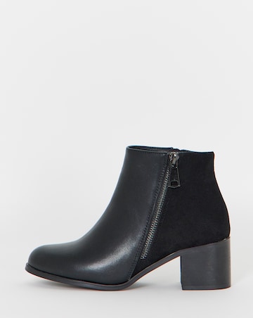 Cushion Walk Side Zip Heeled Shoe Boots - Wide Fit (E)
