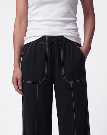 Stitch Detail Wide Leg Trouser