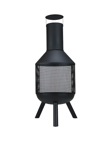 Charles Bentley Round Black Steel Chimenea