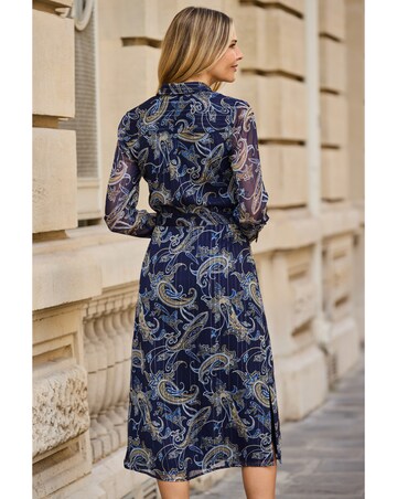 Sosandar Lurex Stripe Shirt Dress