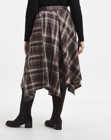 Simply Be Check Belted Asymmetric Midaxi Skirt