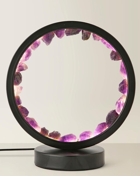 ValueLights Amethyst Crystal Wellness Table Lamp Light