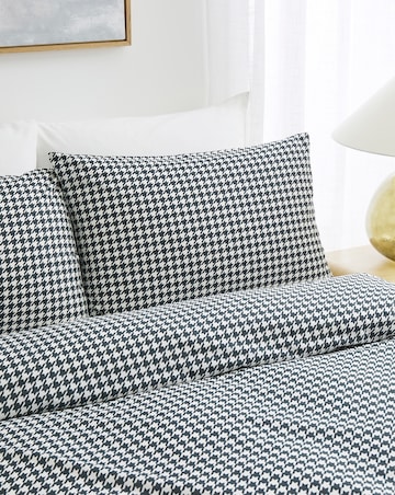 Houndstooth Cotton Blend Duvet Cover Set