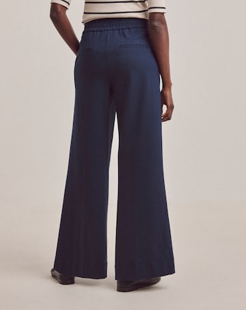 Anthology Navy Ponte Pull On Wide Leg Trouser