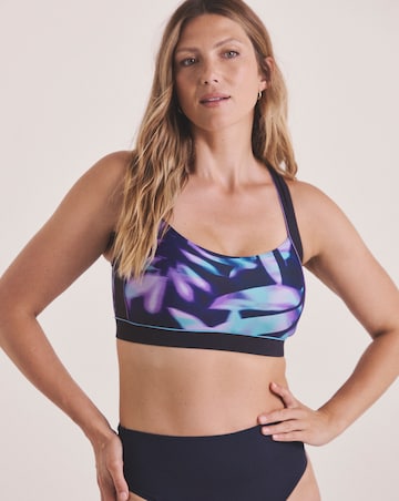 Sports Swim Bikini Cross Back Crop Top