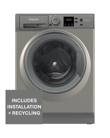 Hotpoint Anti-Stain NSWM 846 GG UK 8kg 1400rpm Washing Machine Graphite Install
