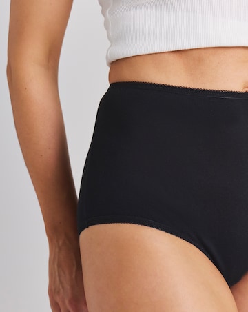 Pretty Secrets (4 Pack) Cotton Full Fit Knickers Black