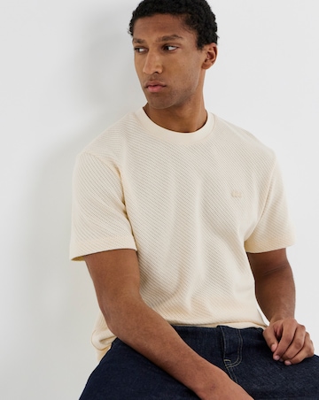 Lacoste Short Sleeve Textured T-Shirt - Natural