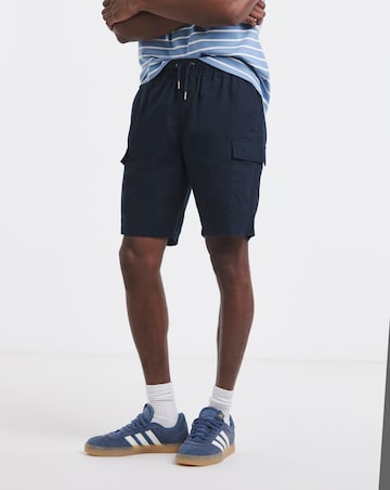 Linen Blend Elasticated Cargo Short