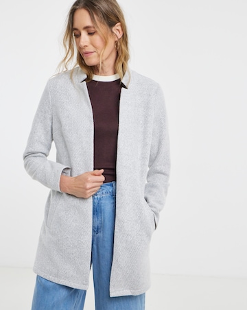 Grey Marl Notch Neck Coatigan