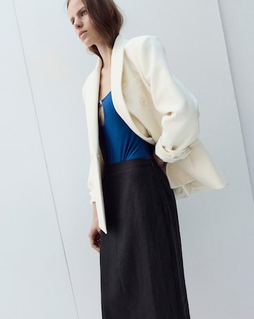 Mango Linen Midi Skirt