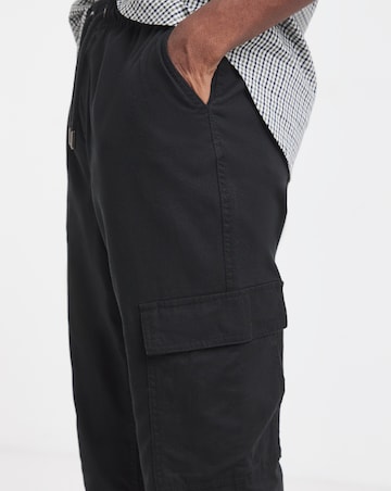Linen Blend Fully Elasticated Cargo Trouser