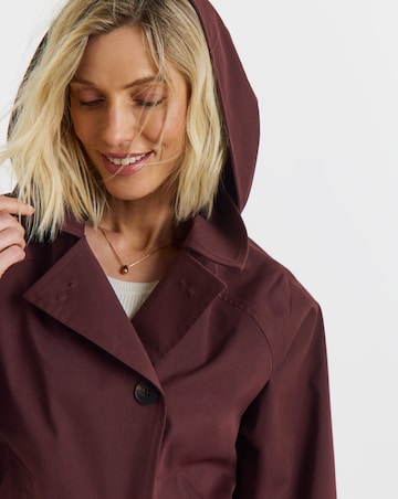 Burgundy Short Trench Coat