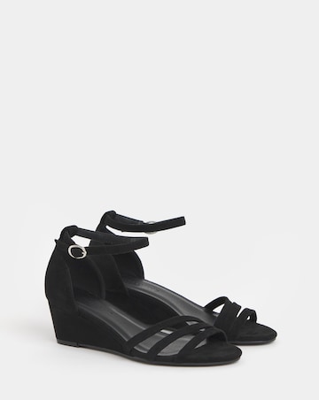 Haze Two Part Low Wedge Sandals - Wide Fit (E)