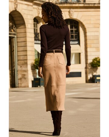 Sosandar Luxe Faux Suede Pencil Skirt