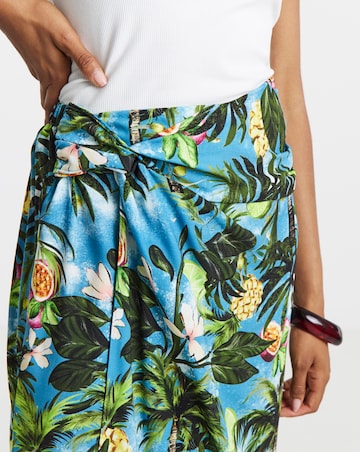 Tie Knot Detail Midaxi Wrap Skirt