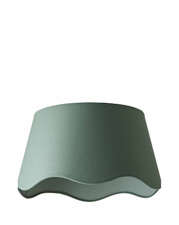ValueLights Mabel Large Scalloped Bottom Sage Green Linen Shade 45cm