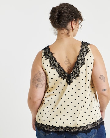 Simply Be Spot Print Lace Trim Cami