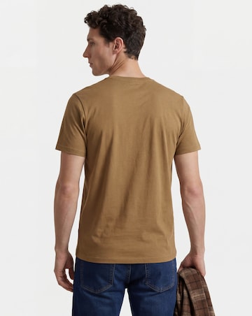 Pure Cotton Crew Neck T-Shirt Long - Beige