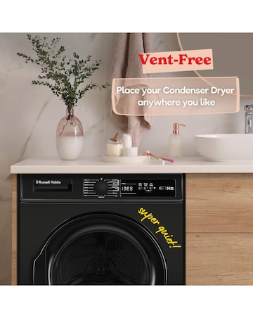 Russell Hobbs RH8CTD111B 8kg Condenser Tumble Dryer Black + Install
