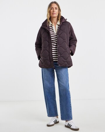 Burgundy Short Quilted Jacket