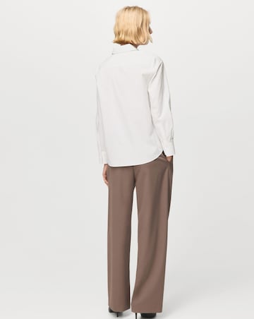 Mango Cotton And Lyocell Blend Straight Shirt