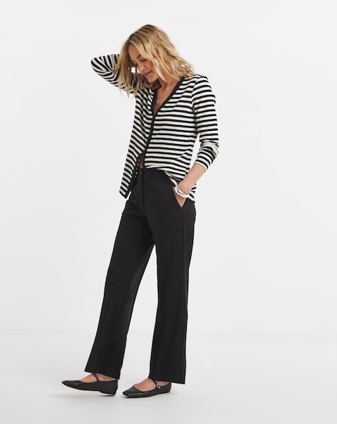 Tailored Straight Leg Trousers with stretch