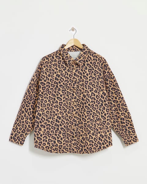 Pure Cotton Leopard Denim Jacket