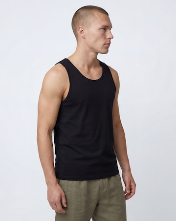 5 Pack Pure Cotton Black Vests Long