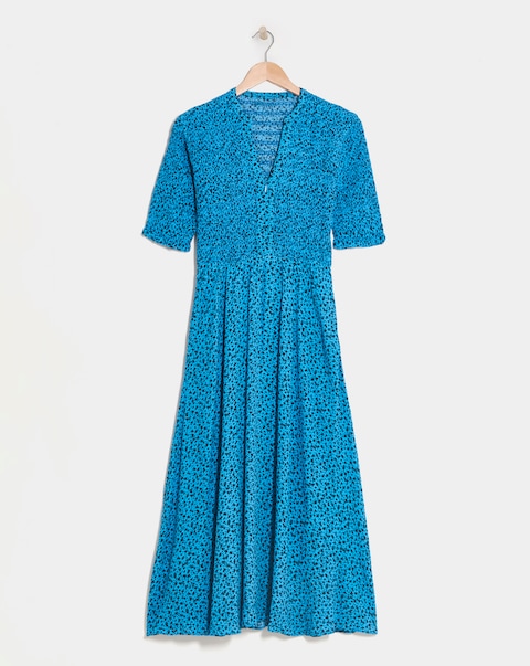 Whistles Bouquet Shirred Bodice Midi Dress