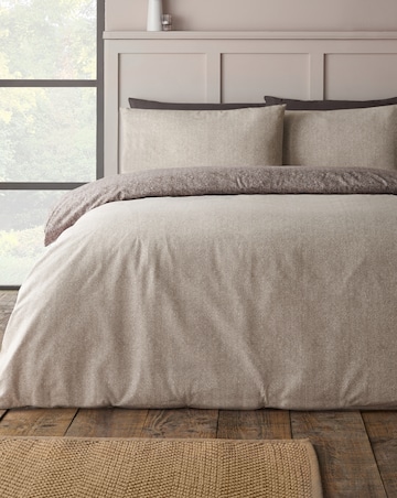 Catherine Lansfield Brushed Herringbone Duvet Cover Set