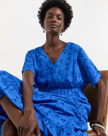 Pure Cotton Broderie Smock Dress