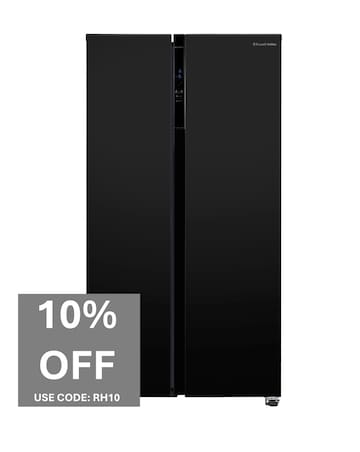 Russell Hobbs RH90AFF201B Slim American Fridge Freezer - Black E Rated