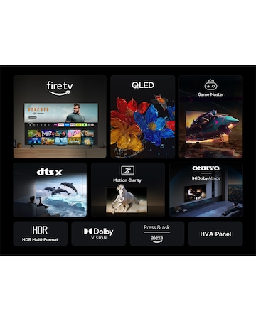TCL 75T6C-UK 75in 4K QLED HDR Smart Fire TV with Freely