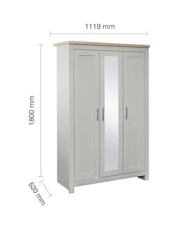 Highgate 3 Door Wardrobe With Mirror