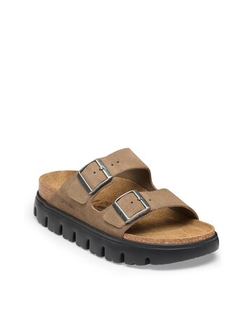Birkenstock Arizona Platform Suede Leather Mule Sandals - Standard Fit