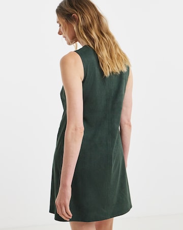 Olive Green Suedette Sleeveless Shift Dress