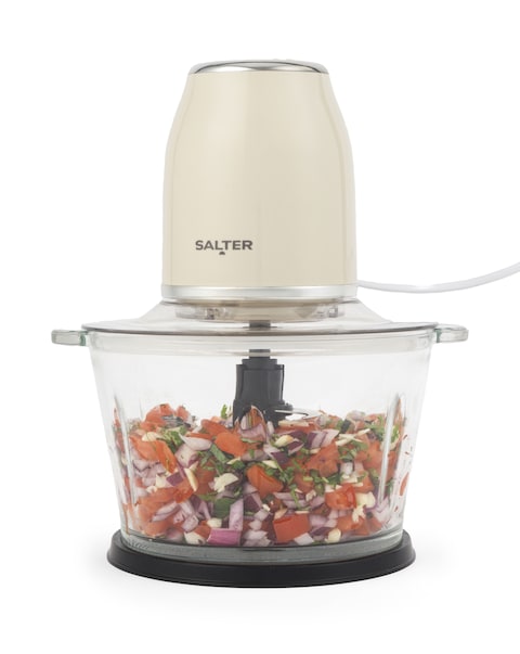 Salter Retro Glass Chopper - Cream