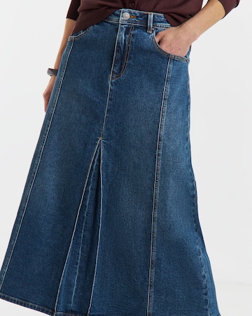 Mid Blue A Line Denim Skirt