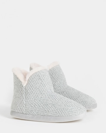 Laurel Knitted Bootie Slippers - Wide Fit (E)