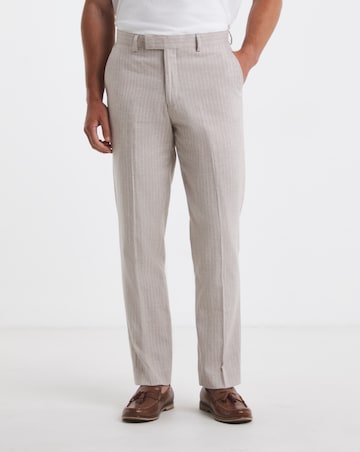 Linen Blend Pinstripe Suit Trouser
