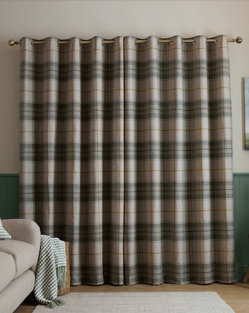 Catherine Lansfield Brushed Woven Glencoe Check Curtains
