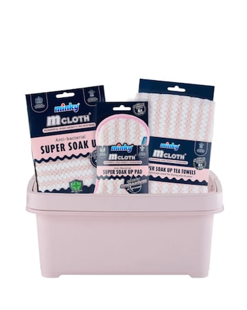 Minky Storage Caddy with Super Soak Up Cleaning Cloth Bundle