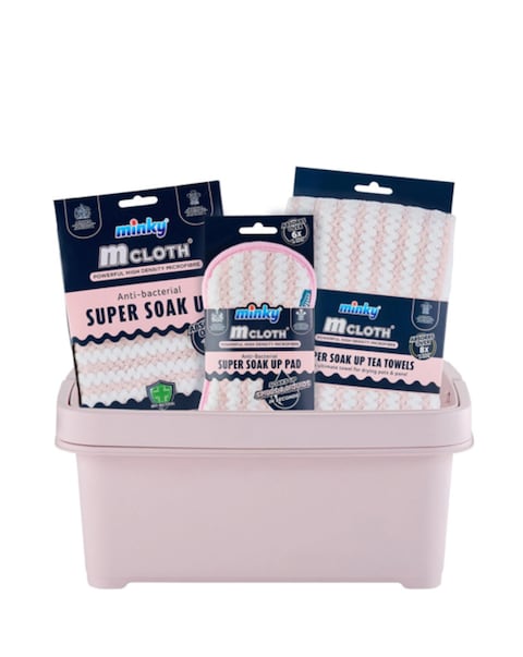 Minky Storage Caddy with Super Soak Up Cleaning Cloth Bundle