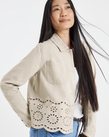 Pure Cotton Stone Broderie Jacket