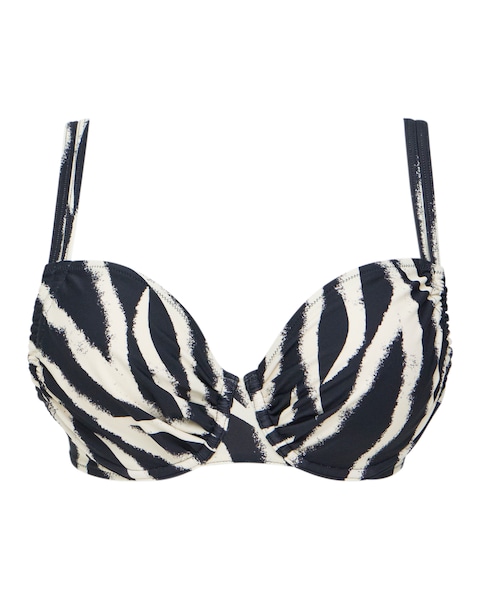 Underwired Zebra Print Bikini Top