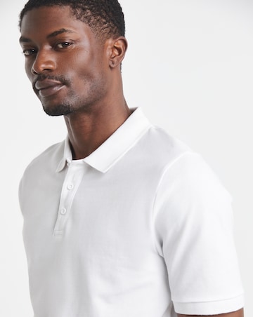 Pure Cotton White Pique Polo Extra Long Length- White